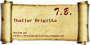 Thaller Brigitta névjegykártya